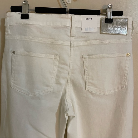 MAC Rich Jeans in White, Organic Cotton Rich Culotte Cropped Denim, Size… - Picture 7 of 14